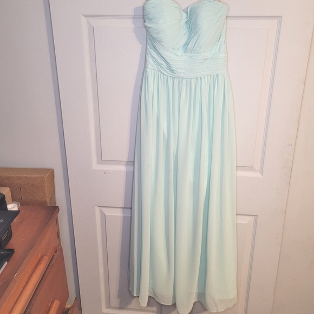 Bill Levcoff Pistachio (light green) Strapless Bridesmaid Dress (RN 82955) Sz 6